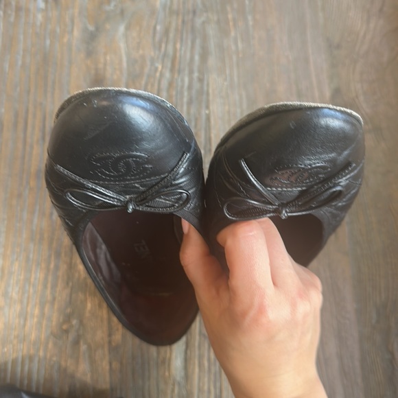 Chanel black quilted leather ballerina flats authentic - Picture 4 of 8